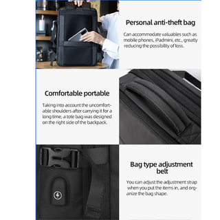 EzzyGuard™ Expandable Anti-Theft Business & Travel Backpack – Fits 15.6” Laptop