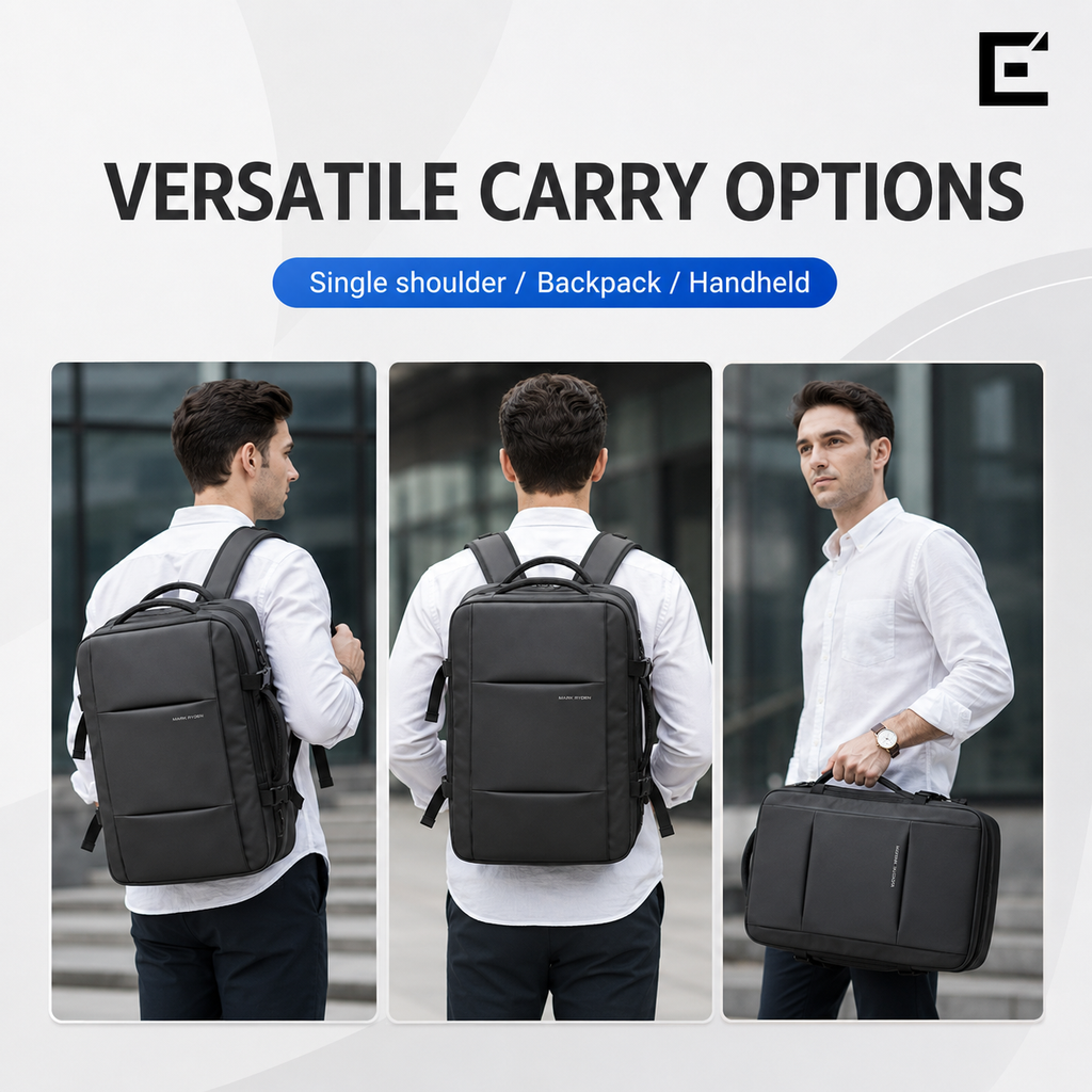 EzzyGuard™ Expandable Anti-Theft Business & Travel Backpack – Fits 15.6” Laptop