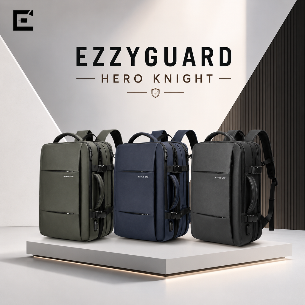 EzzyGuard™ Expandable Anti-Theft Business & Travel Backpack – Fits 15.6” Laptop