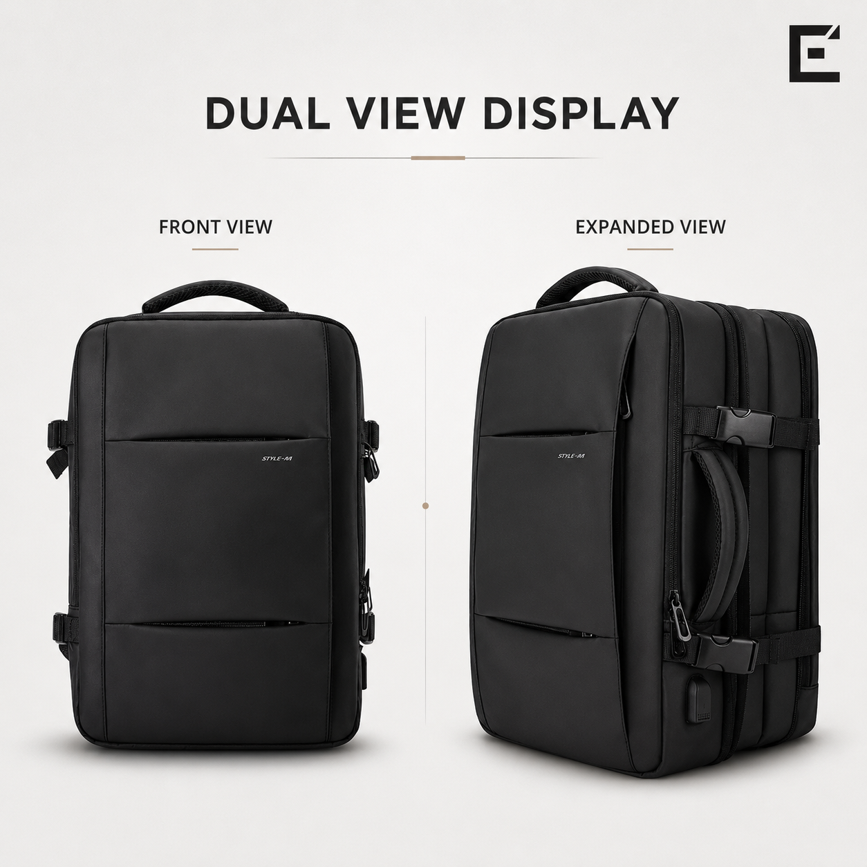 EzzyGuard™ Expandable Anti-Theft Business & Travel Backpack – Fits 15.6” Laptop