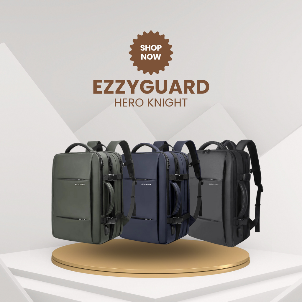 EzzyGuard™ Expandable Anti-Theft Business & Travel Backpack – Fits 15.6” Laptop