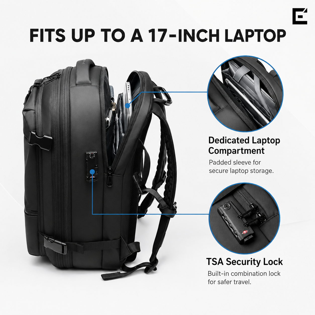 EzzyMax™ 60L Waterproof Vacuum Compression Travel & Laptop Backpack