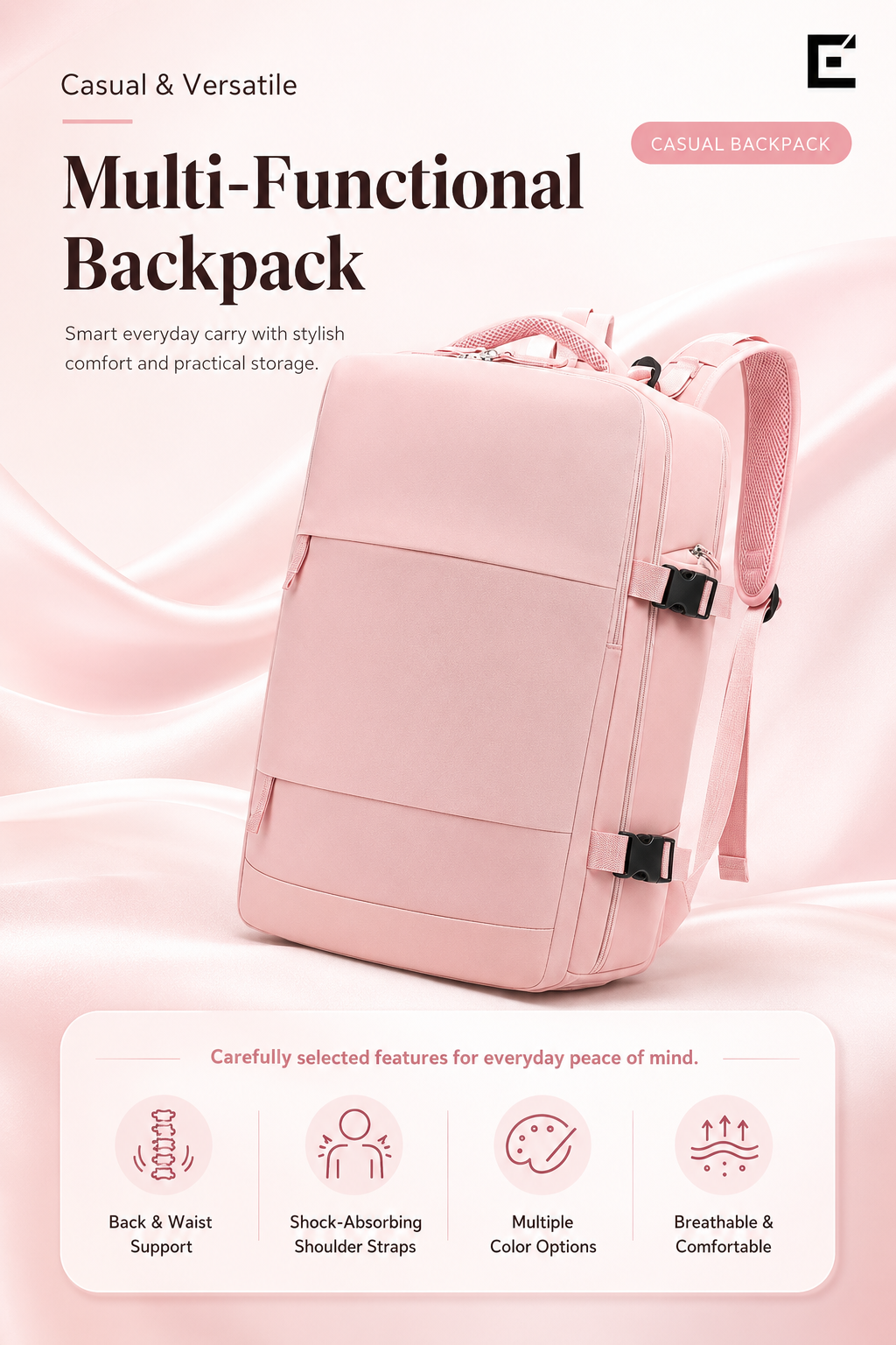 EzzyMochila™ Cabin-Size Waterproof Travel & Laptop Backpack – Carry-On Ready