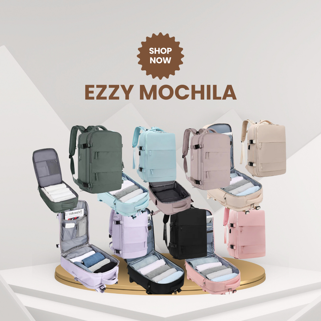 EzzyMochila™ Cabin-Size Waterproof Travel & Laptop Backpack – Carry-On Ready