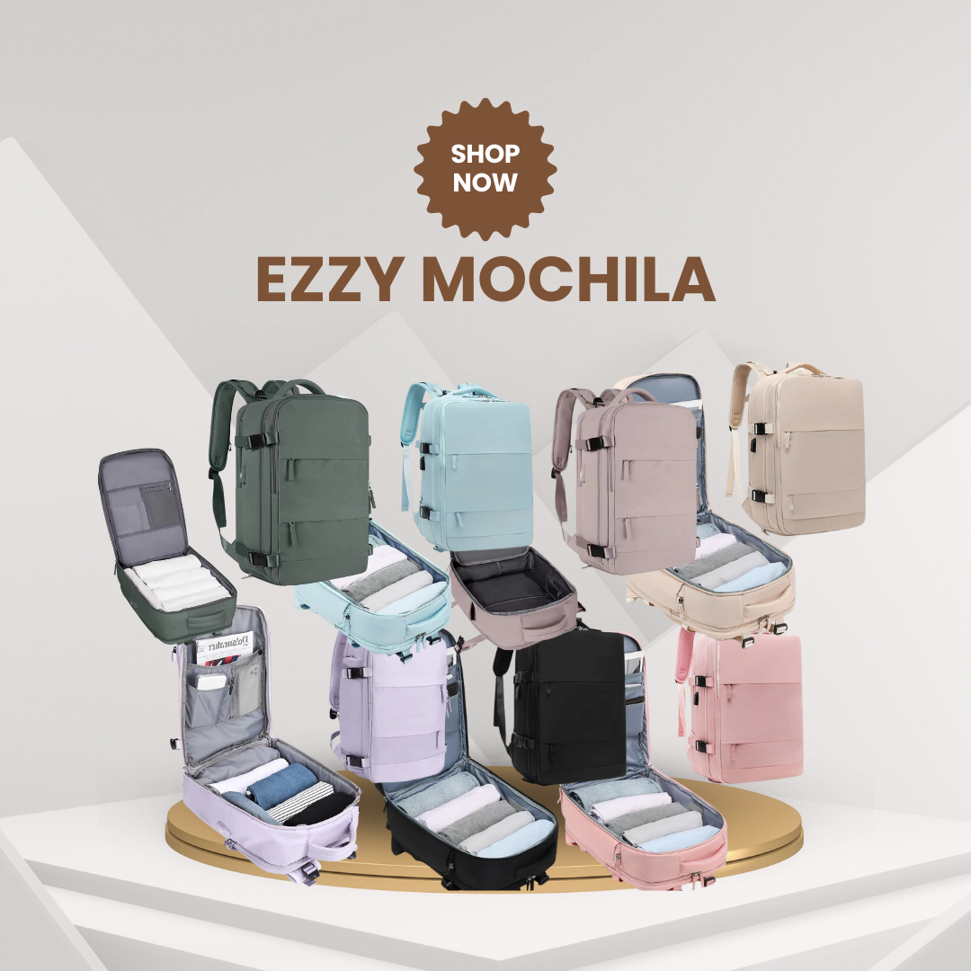 EzzyMochila™ Cabin-Size Waterproof Travel & Laptop Backpack – Carry-On Ready