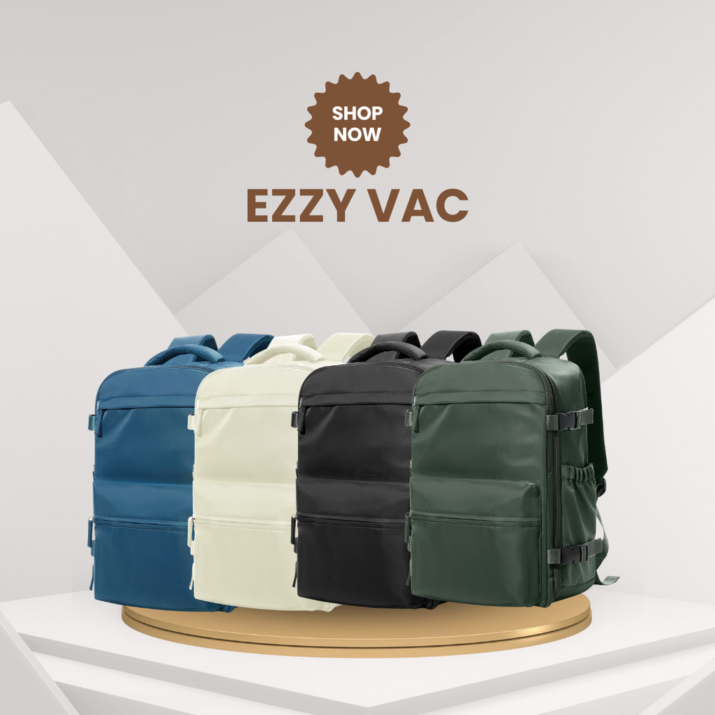EzzyVac™ Expandable Vacuum Travel Backpack – Large Capacity, Business & Adventure Ready