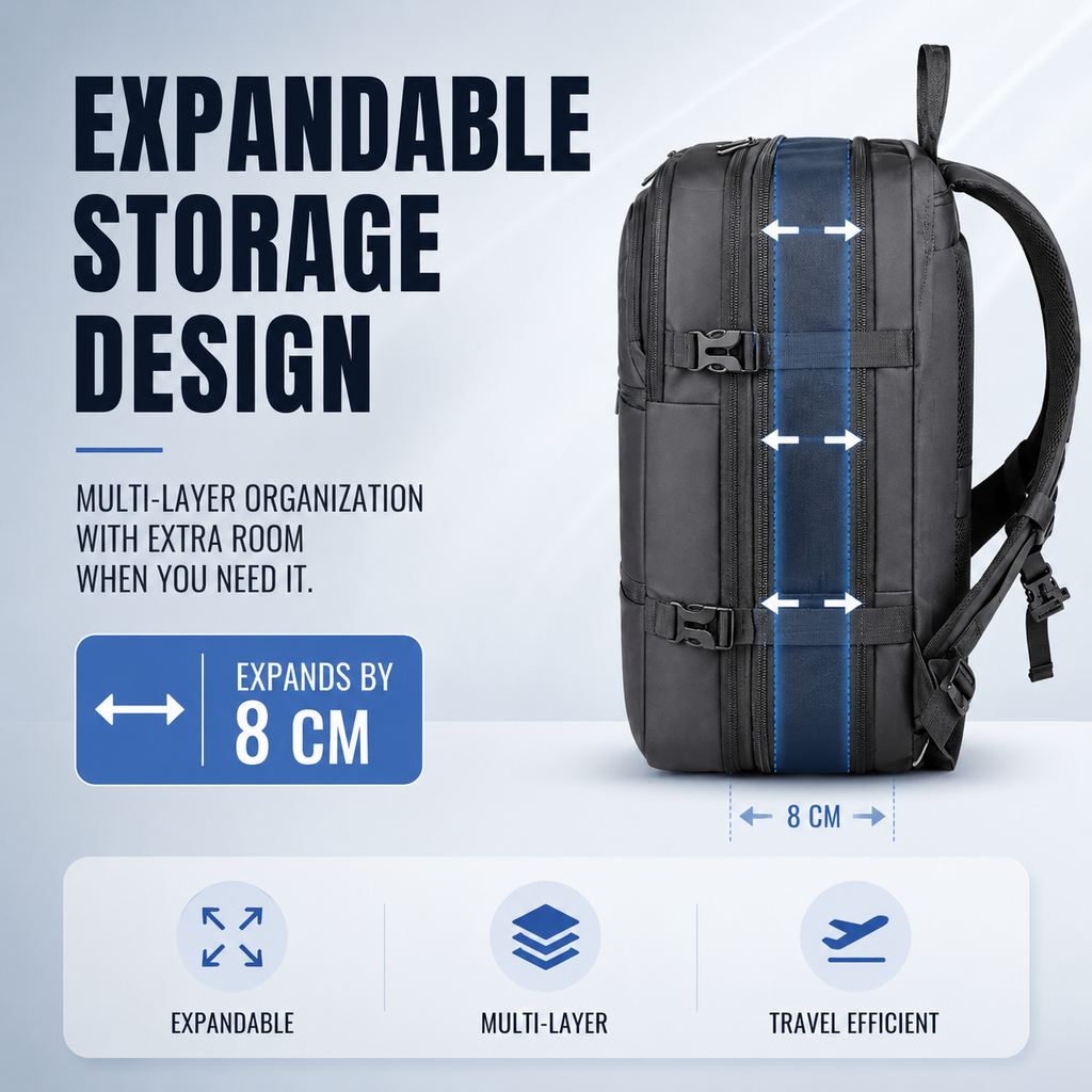 EzzyPro™ Expandable Vacuum Compression Business & Travel Backpack