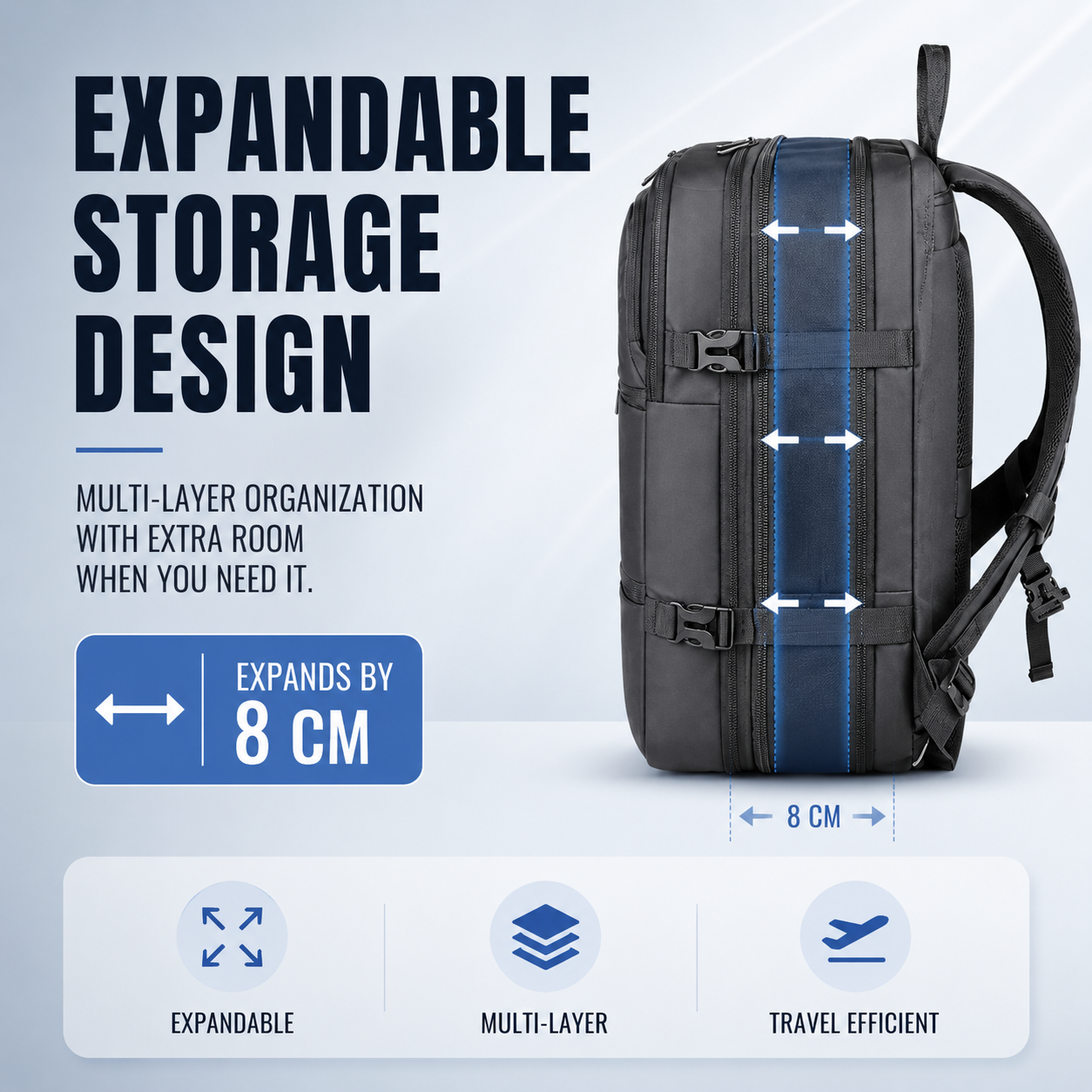 EzzyPro™ Expandable Vacuum Compression Business & Travel Backpack