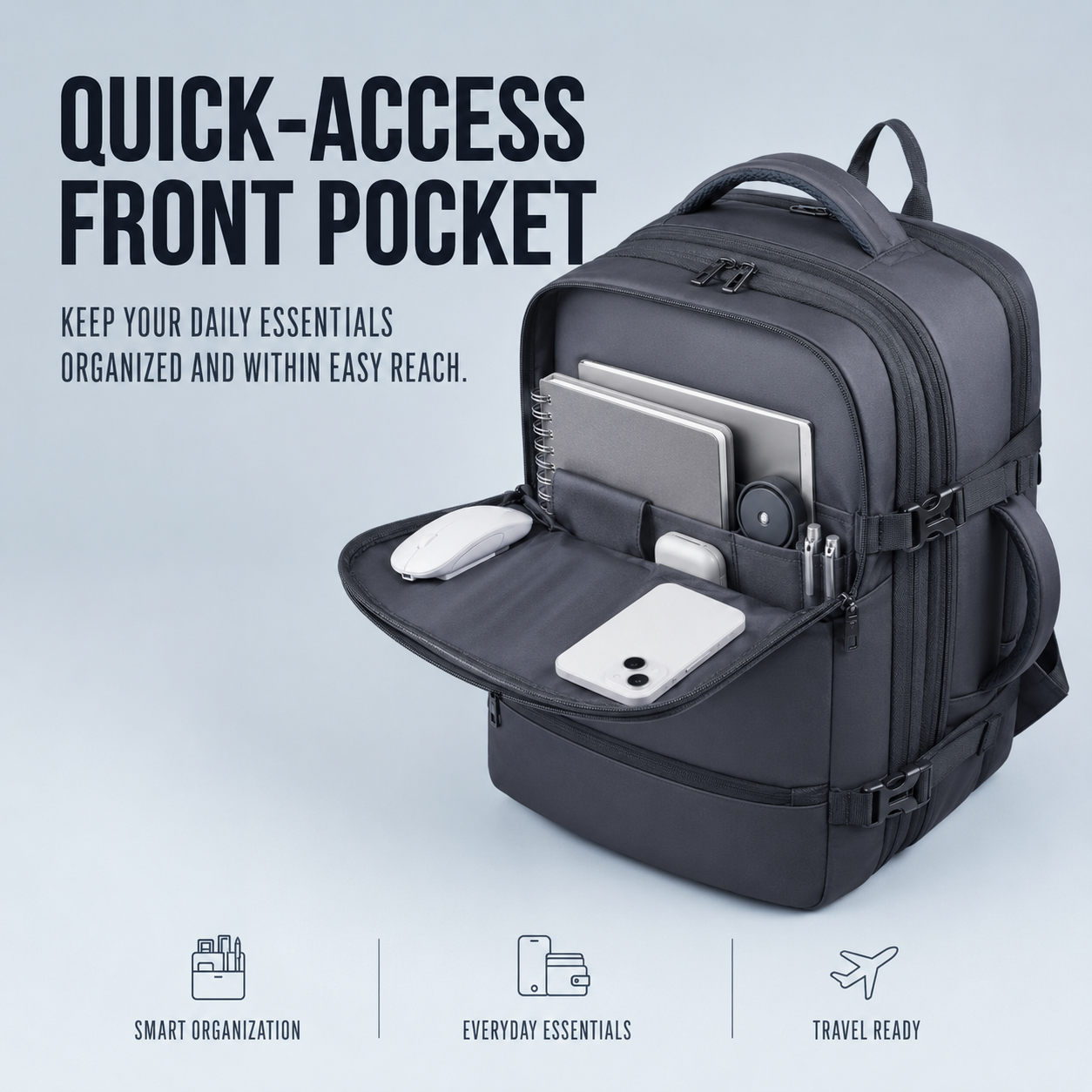 EzzyPro™ Expandable Vacuum Compression Business & Travel Backpack