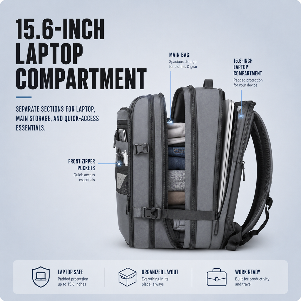 EzzyPro™ Expandable Vacuum Compression Business & Travel Backpack