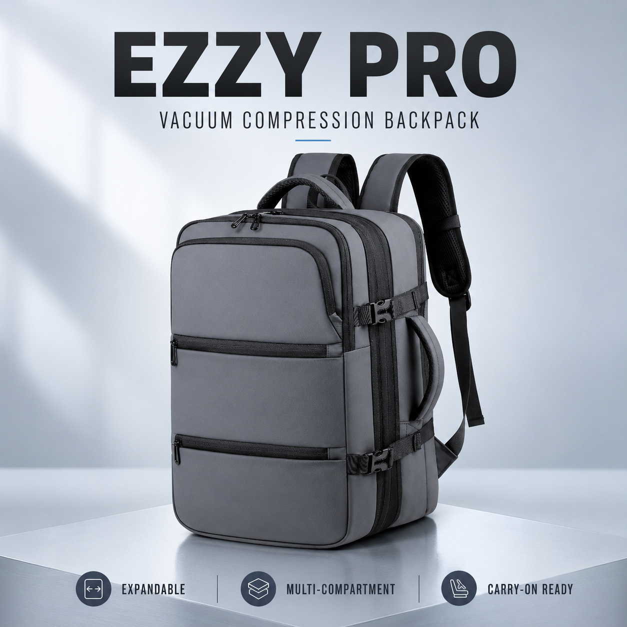 EzzyPro™ Expandable Vacuum Compression Business & Travel Backpack