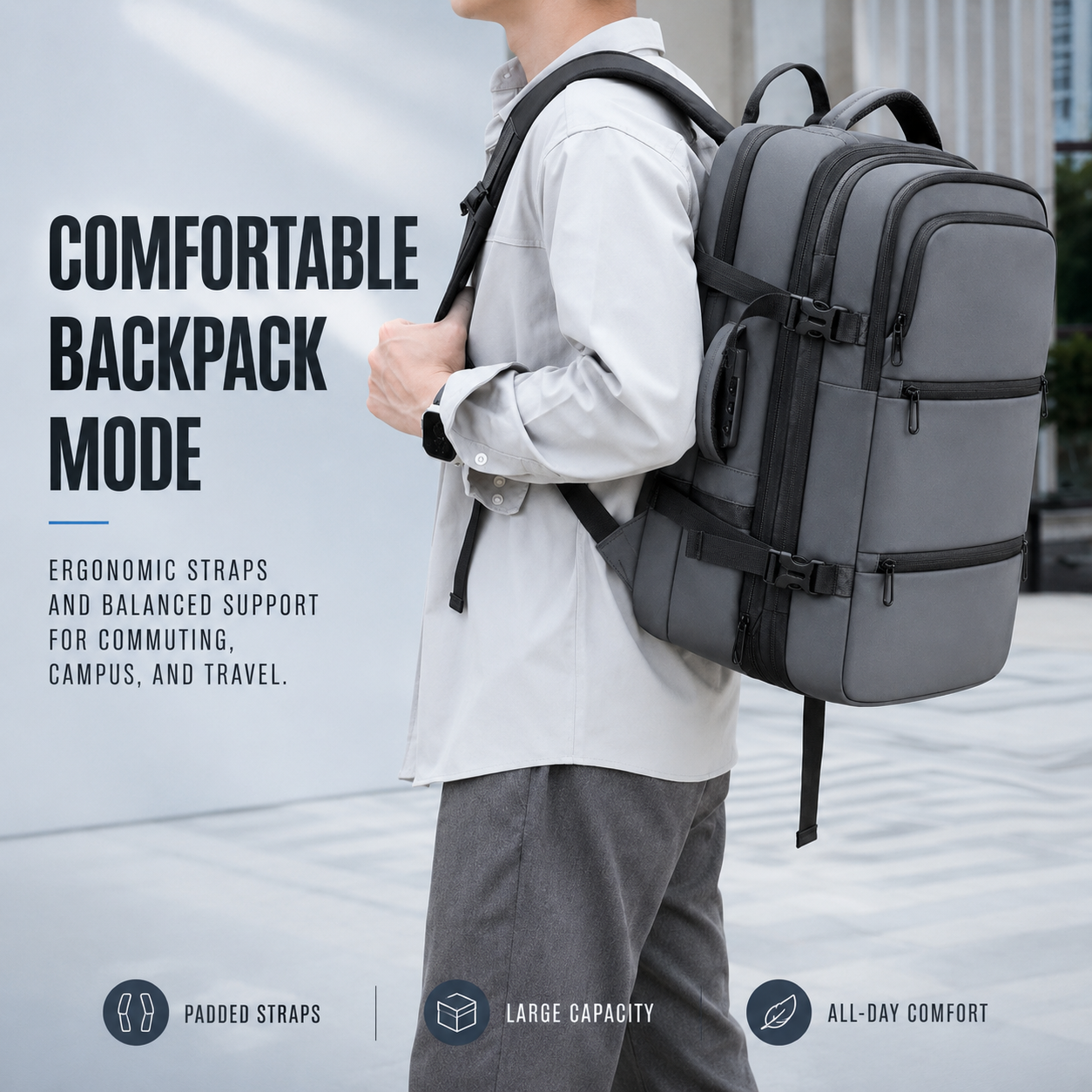 EzzyPro™ Expandable Vacuum Compression Business & Travel Backpack
