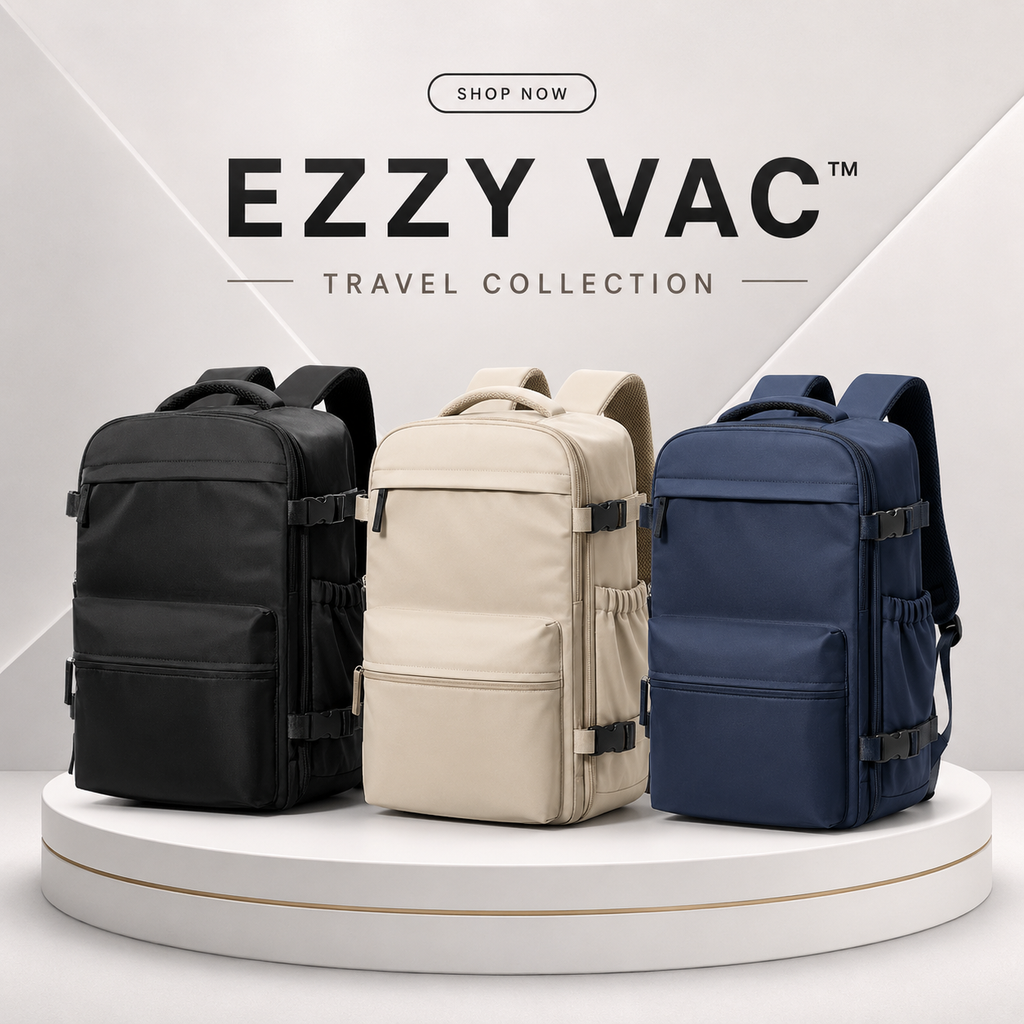 EzzyVac™ Expandable Vacuum Travel Backpack – Large Capacity, Business & Adventure Ready