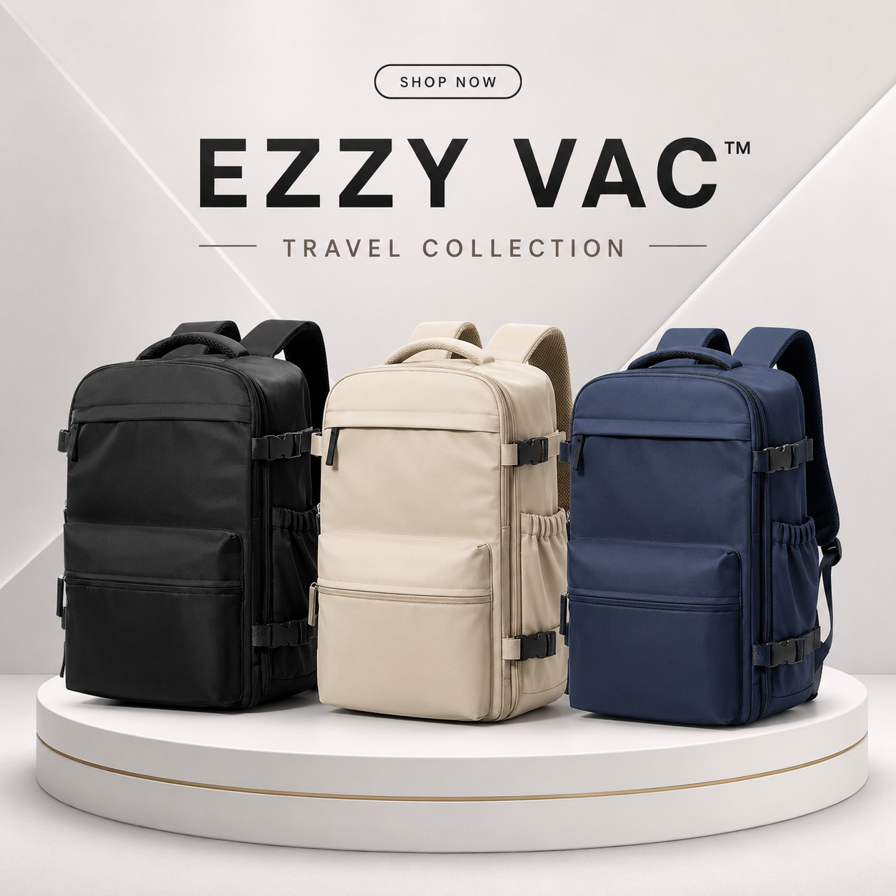 EzzyVac™ Expandable Vacuum Travel Backpack – Large Capacity, Business & Adventure Ready