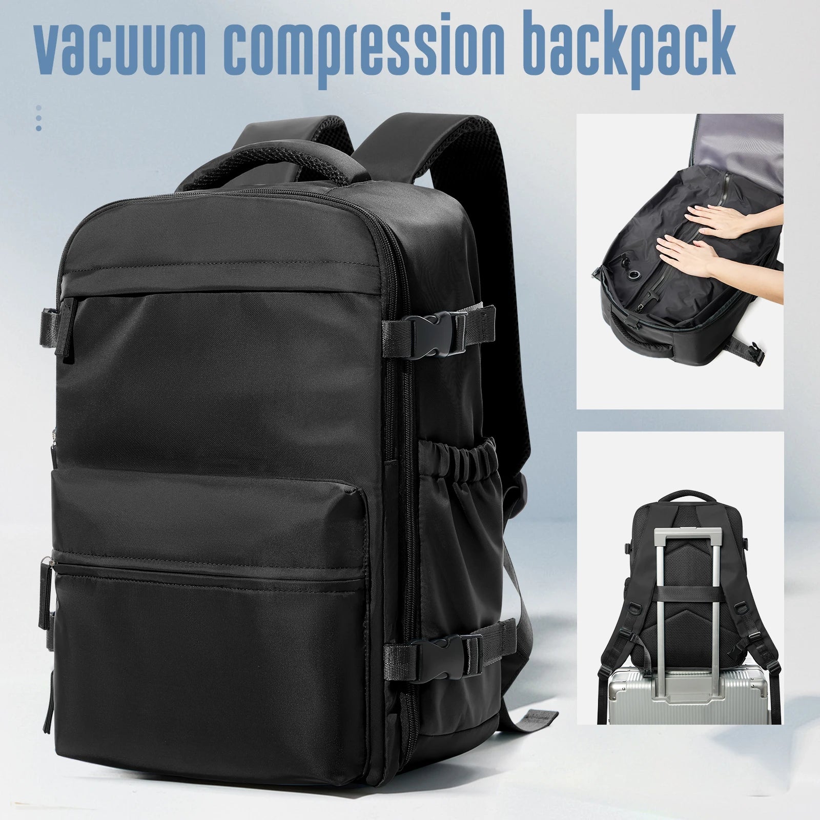 EzzyVac™ Expandable Vacuum Travel Backpack – Large Capacity, Business & Adventure Ready
