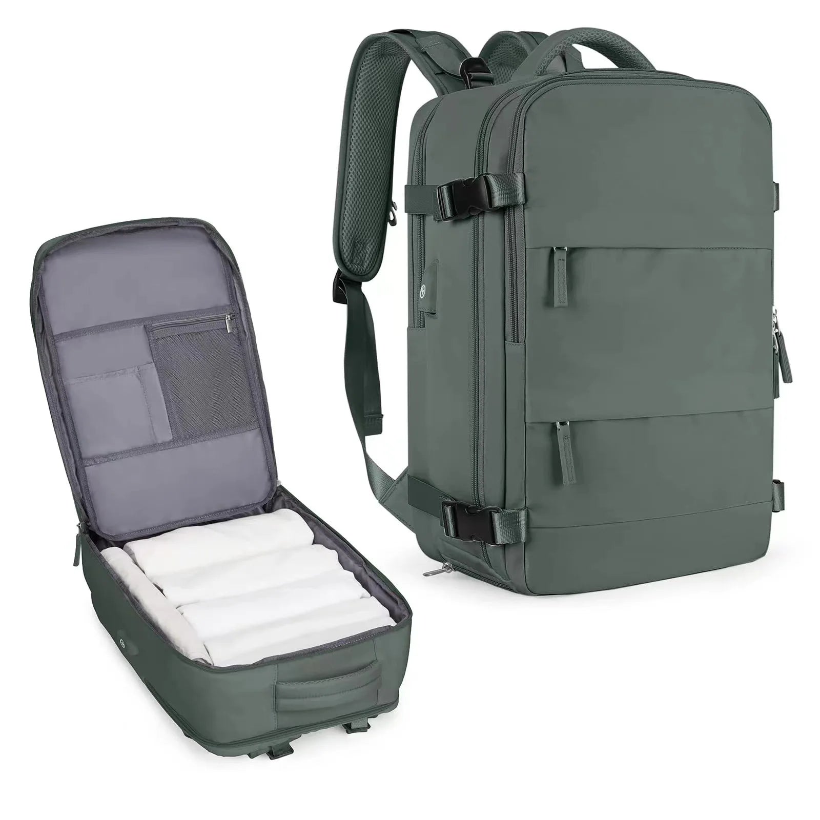 EzzyMochila™ Cabin-Size Waterproof Travel & Laptop Backpack – Carry-On Ready