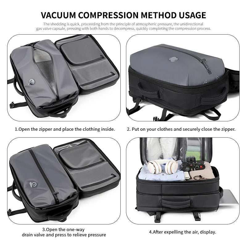 EzzyPro™ Expandable Vacuum Compression Business & Travel Backpack