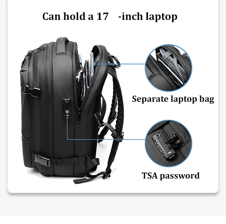 EzzyMax™ 60L Waterproof Vacuum Compression Travel & Laptop Backpack