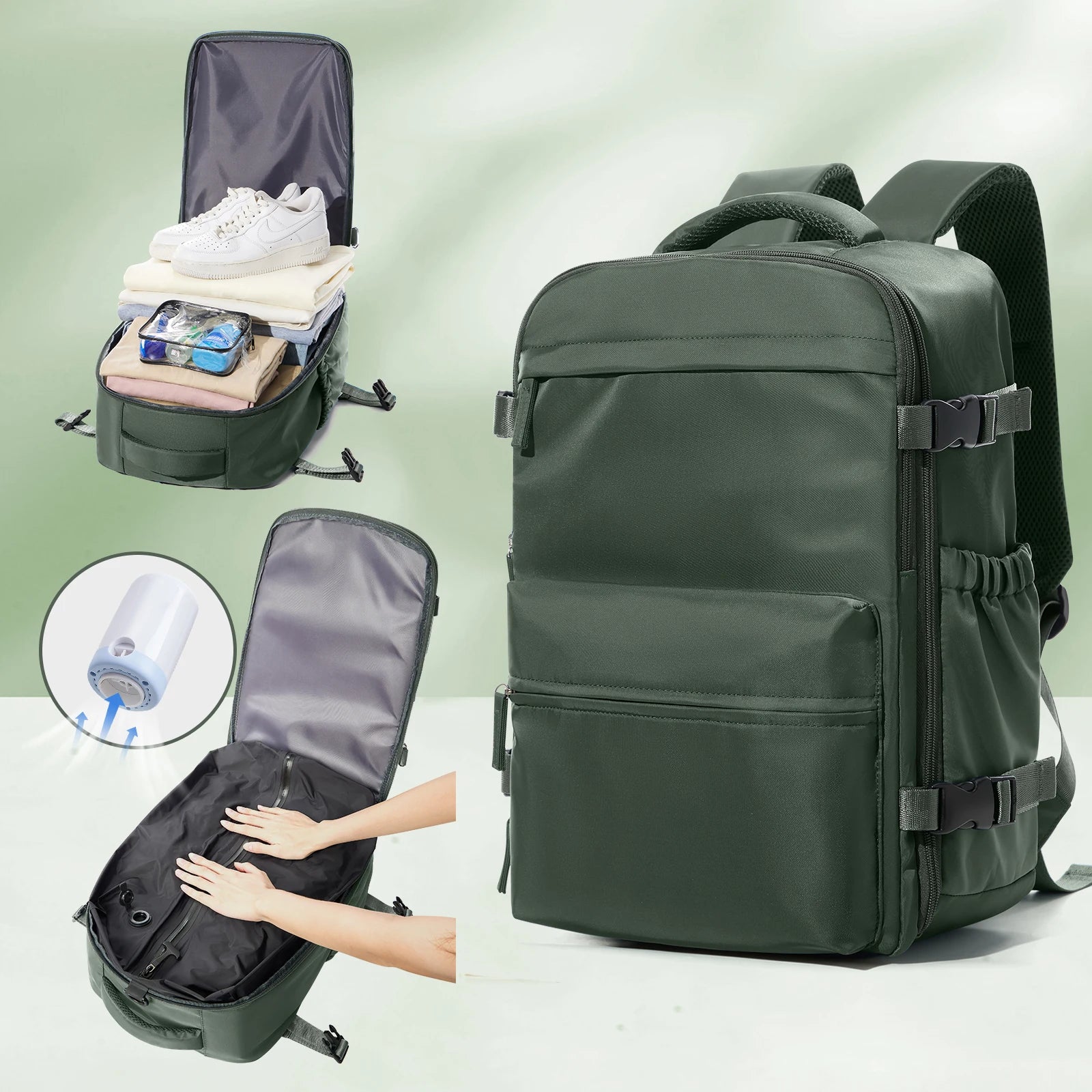 EzzyVac™ Expandable Vacuum Travel Backpack – Large Capacity, Business & Adventure Ready