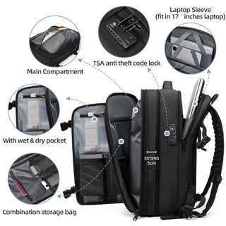 EzzyMax™ 60L Waterproof Vacuum Compression Travel & Laptop Backpack