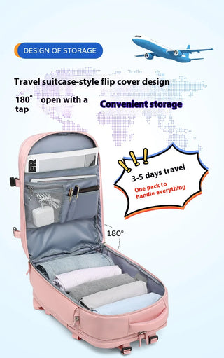 EzzyMochila™ Cabin-Size Waterproof Travel & Laptop Backpack – Carry-On Ready