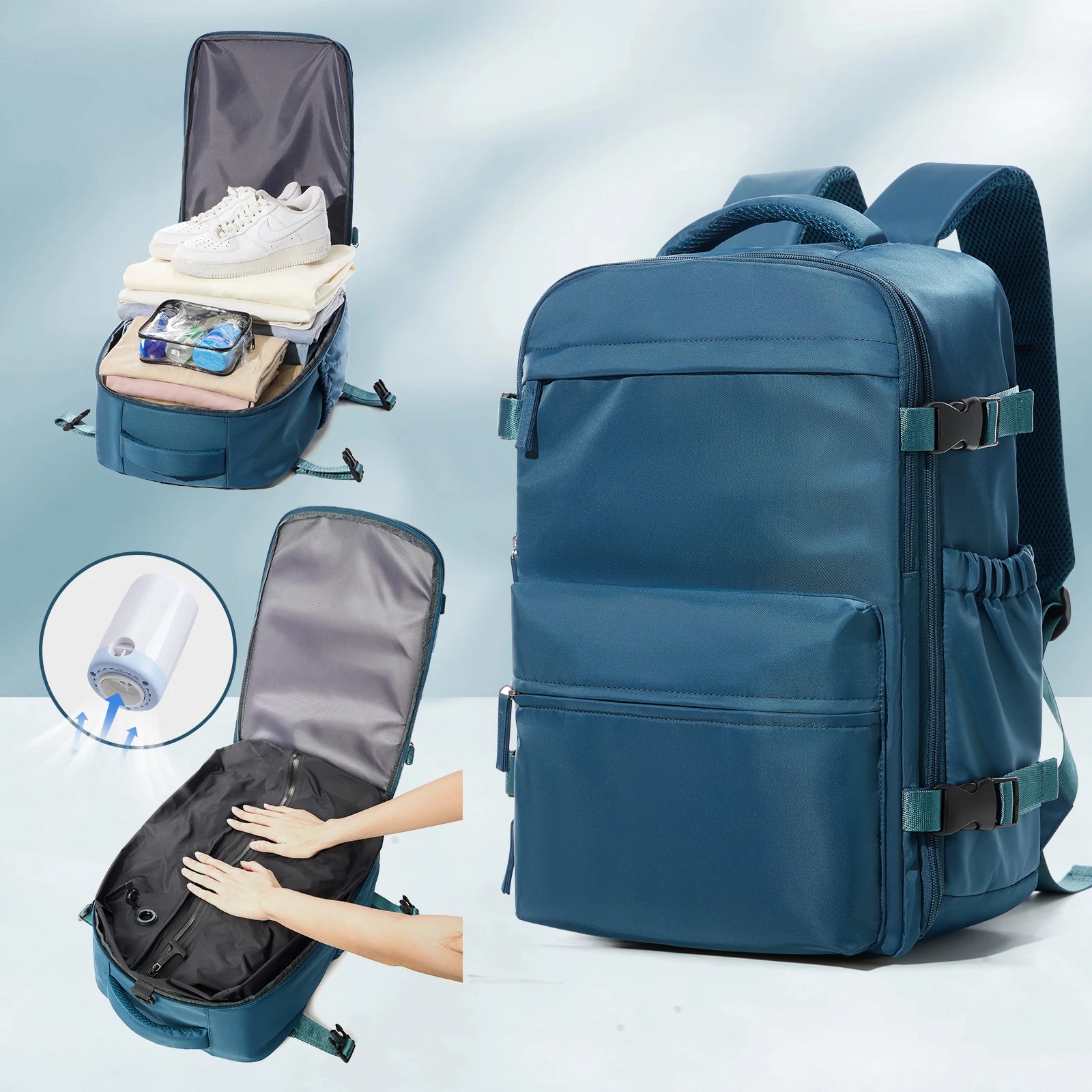 EzzyVac™ Expandable Vacuum Travel Backpack – Large Capacity, Business & Adventure Ready