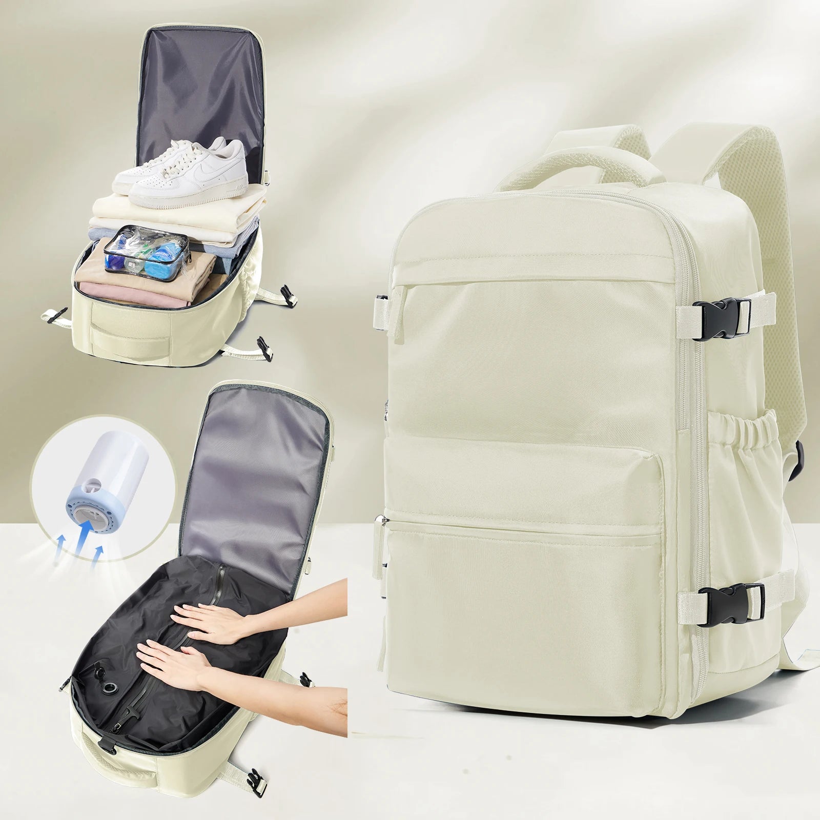 EzzyVac™ Expandable Vacuum Travel Backpack – Large Capacity, Business & Adventure Ready
