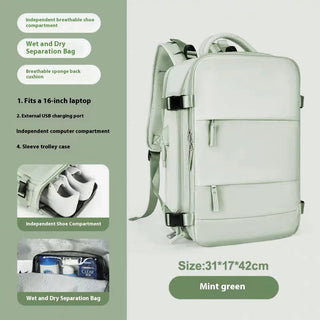 EzzyMochila™ Cabin-Size Waterproof Travel & Laptop Backpack – Carry-On Ready