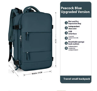EzzyMochila™ Cabin-Size Waterproof Travel & Laptop Backpack – Carry-On Ready