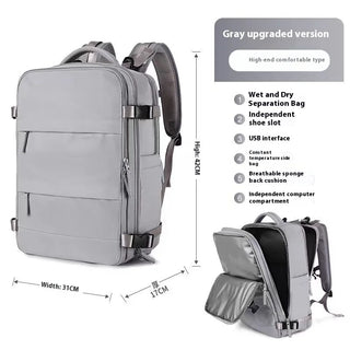 EzzyMochila™ Cabin-Size Waterproof Travel & Laptop Backpack – Carry-On Ready