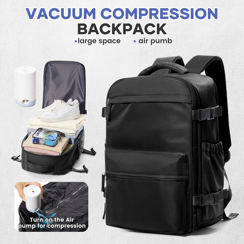 EzzyVac™ Expandable Vacuum Travel Backpack – Large Capacity, Business & Adventure Ready